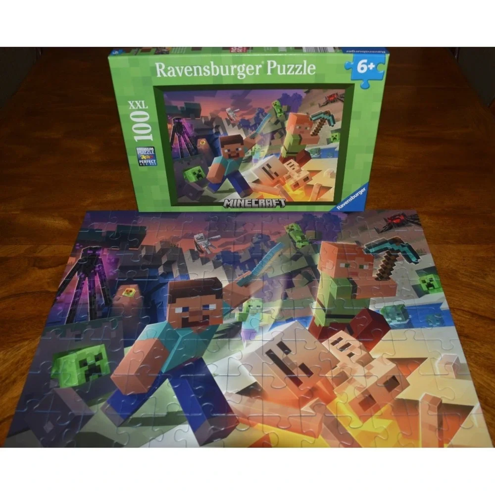 Ravensburger Minecraft Jigsaw Puzzle 100 Piece XXL  Complete Ages 6+ Premium